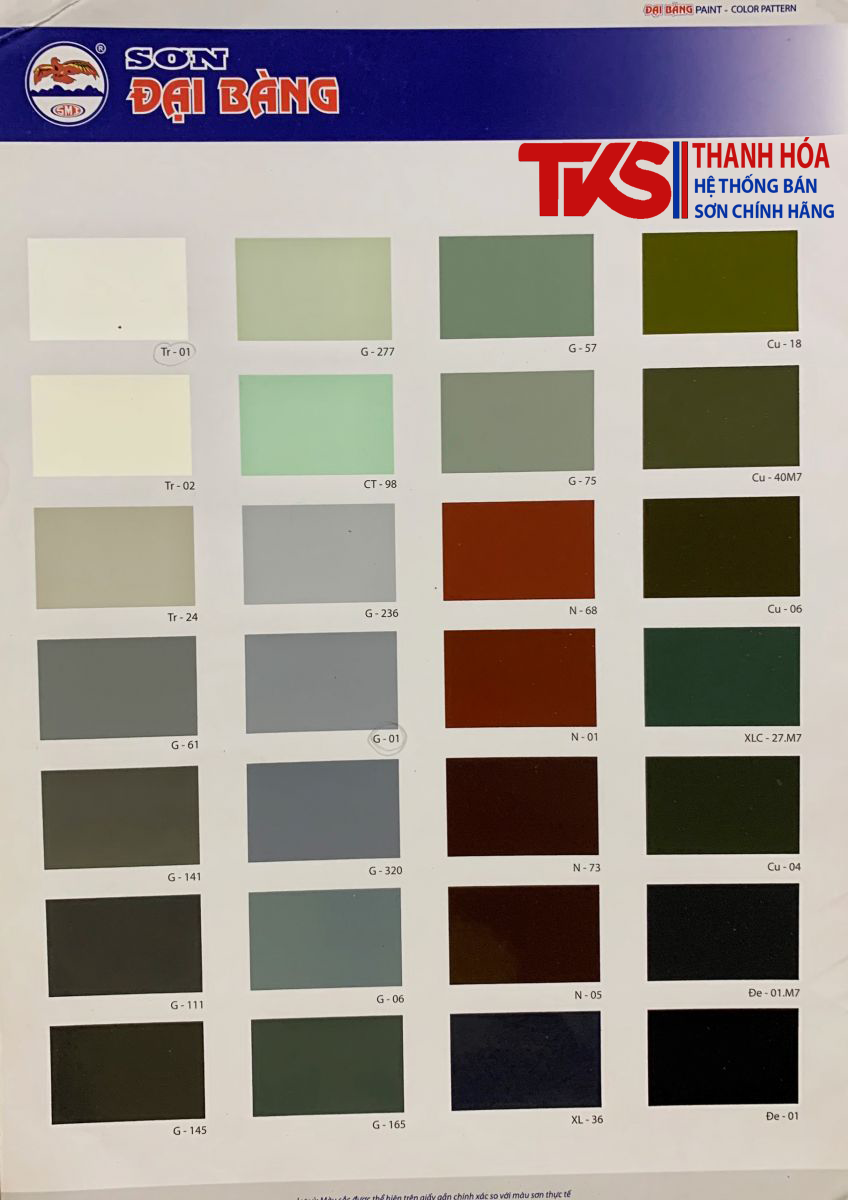 Màu sắc sơn mạ kẽm Đại Bàng