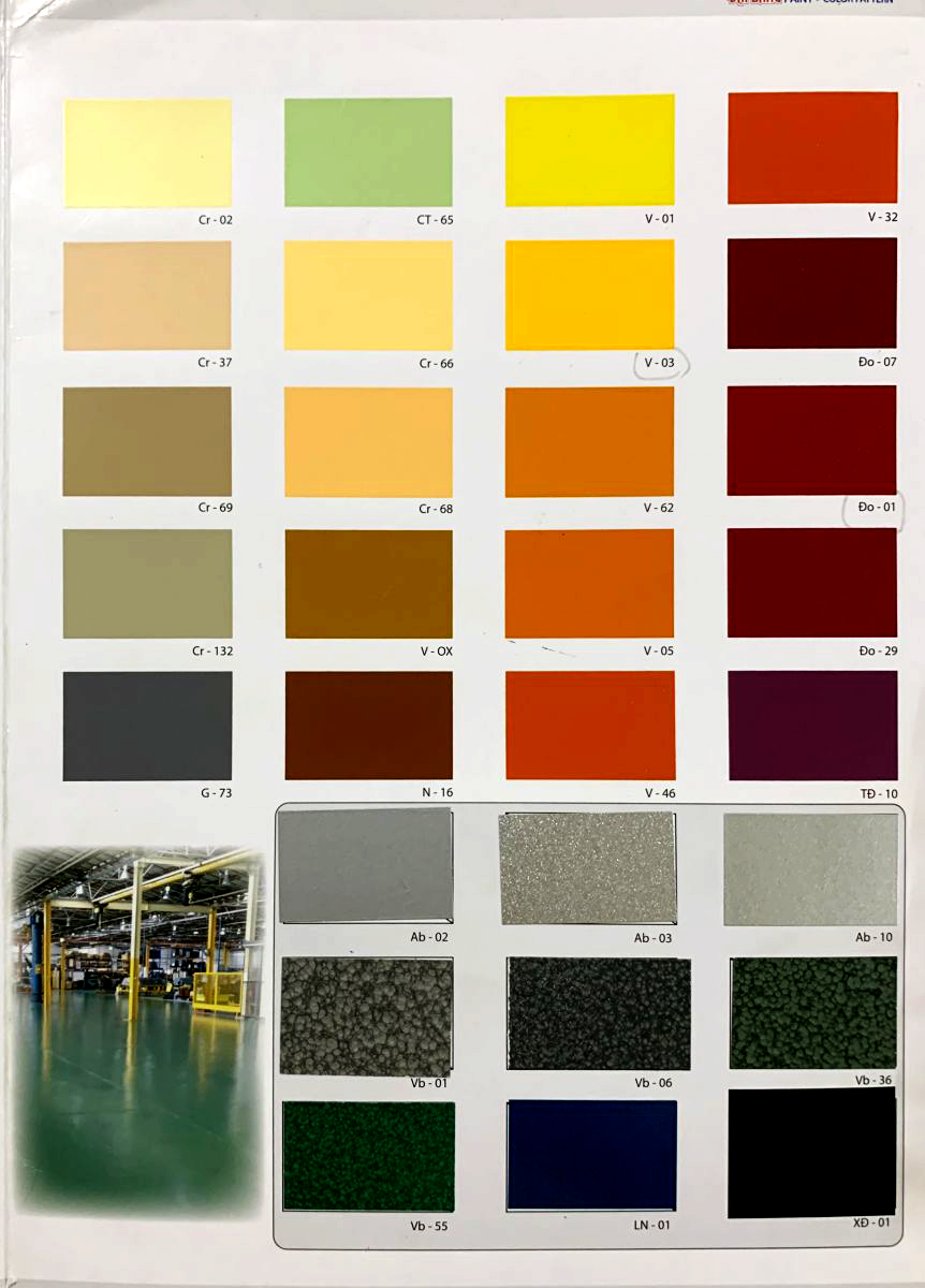 Bảng màu sơn mạ kẽm Đại Bàng