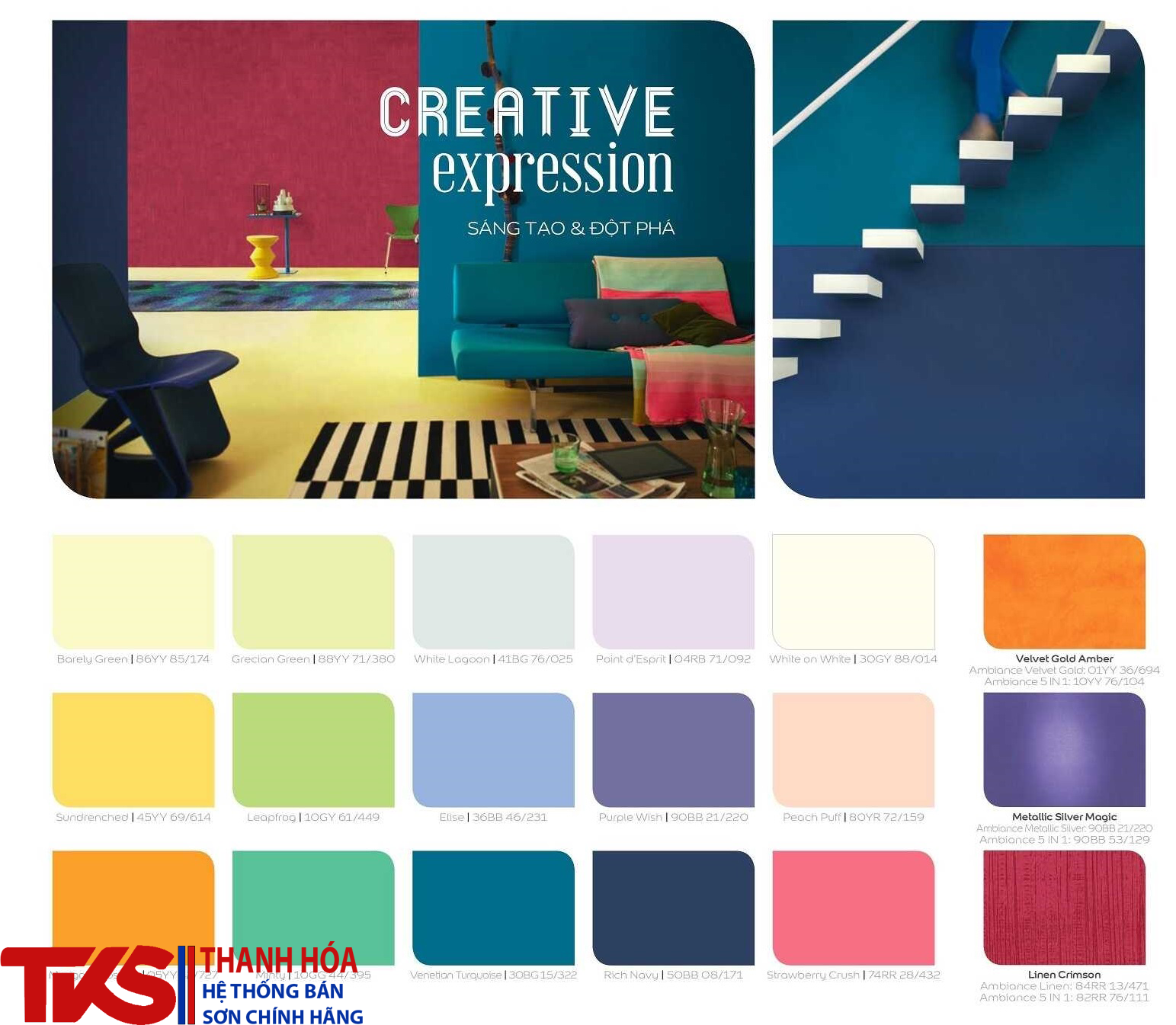 Bảng màu sơn nội thất dulux dòng 5 IN1