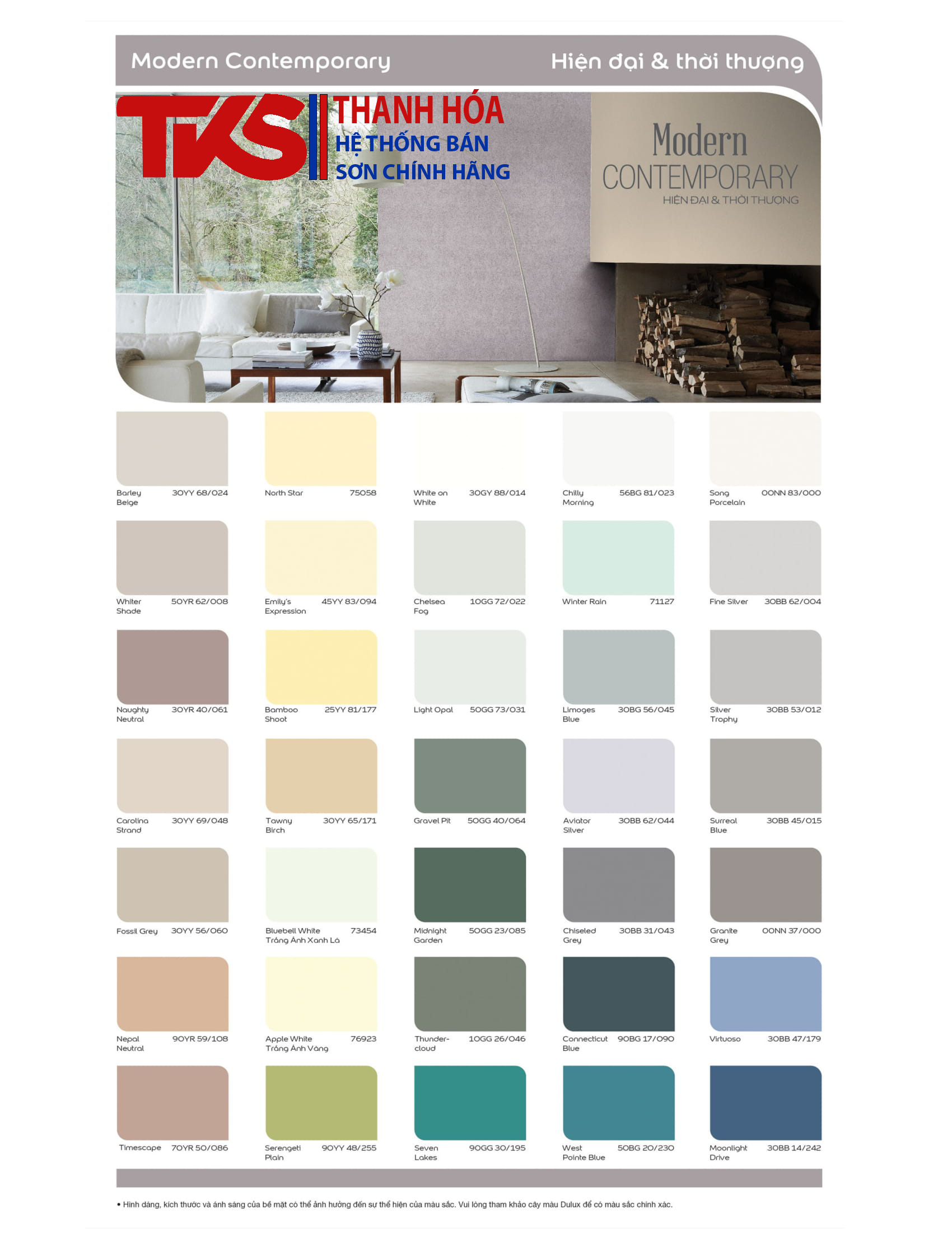 Bảng màu sơn Dulux Ambiance 5 in 1